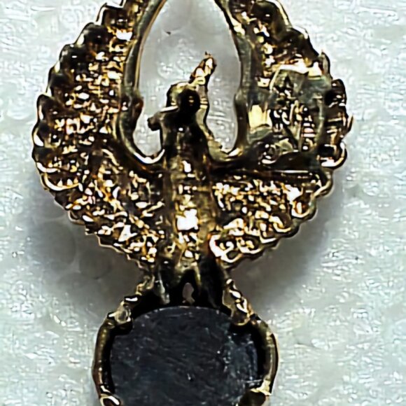 Custom 18 Karat Yellow Gold Phoenix Rising Pendant w/ Spectrolite by L Stetzler - Picture 4 of 9